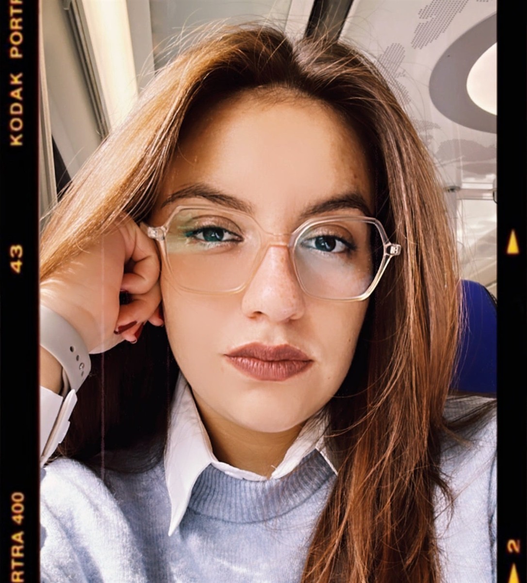 Valentina smiling with glasses